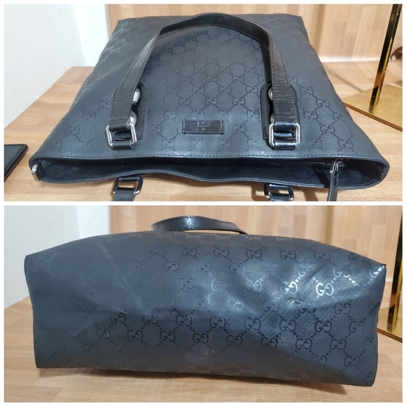 Gucci Imprime Monogram North South Studded Black GG Leather Tote - Picture 13 of 16